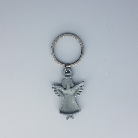 Angel Antiqued Silver Keychain - Picture 2 of 3